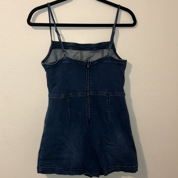 Volcom Liberator Denim Romper Size Small Dark Blast Denim - Picture 7 of 9